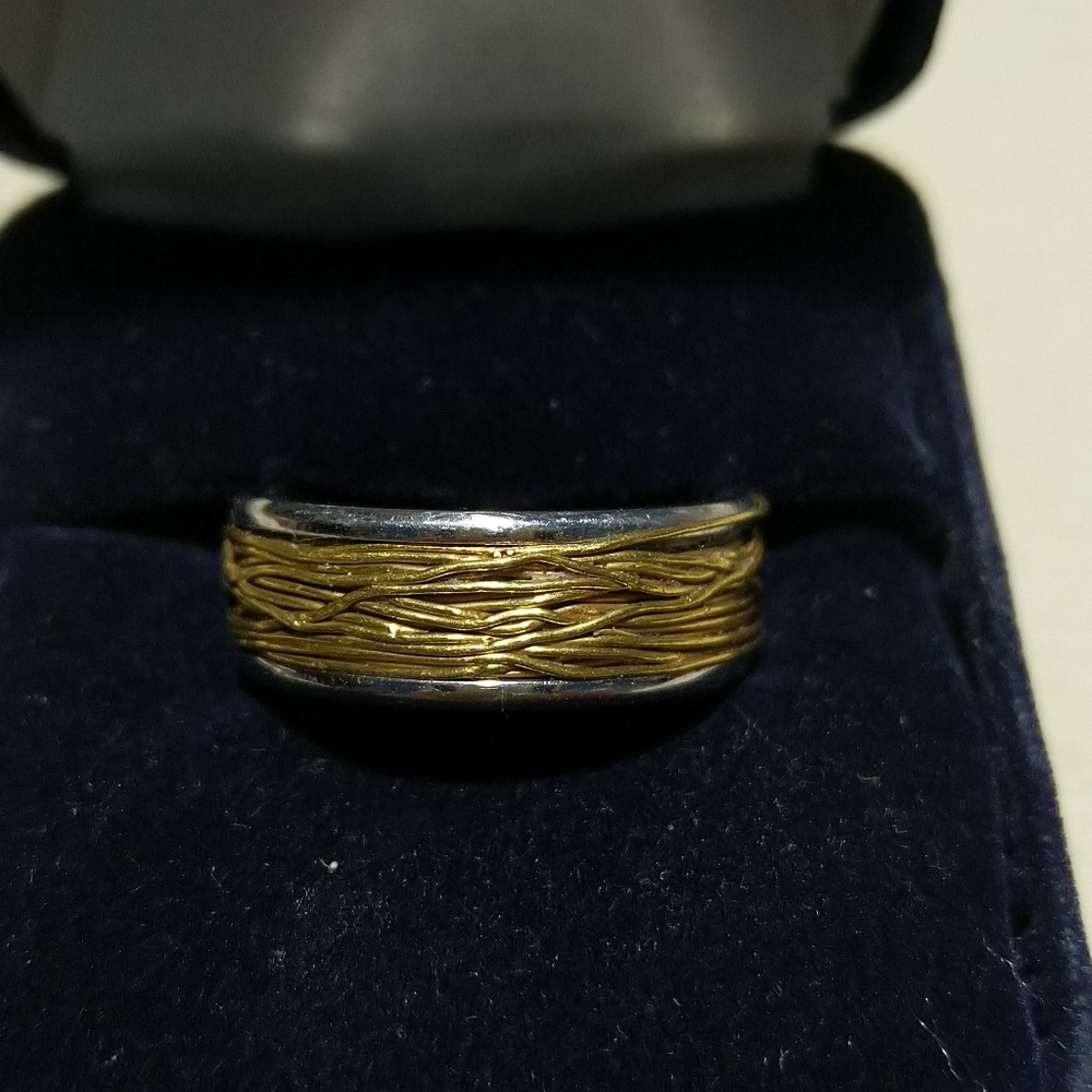 Quinn German Silver and Gold Ring